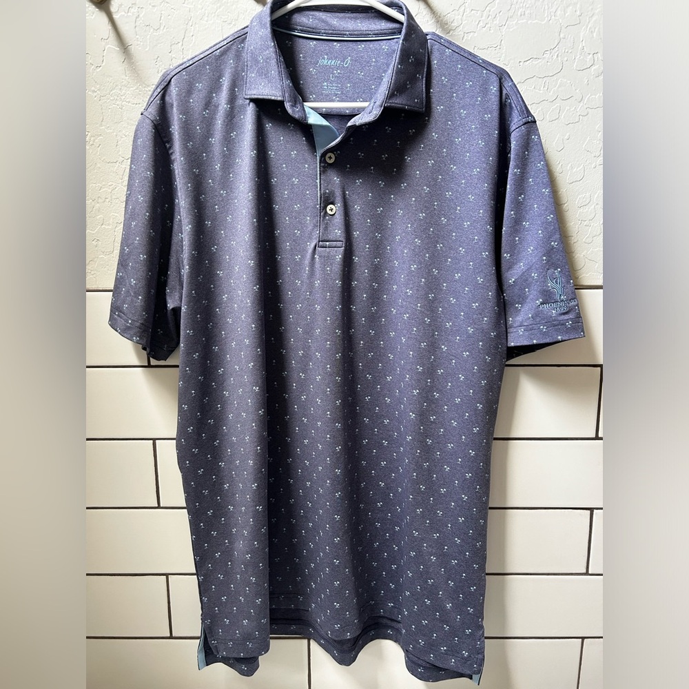 Johnnie-O Golf Polo Palm Tree blue Men’s size {L}